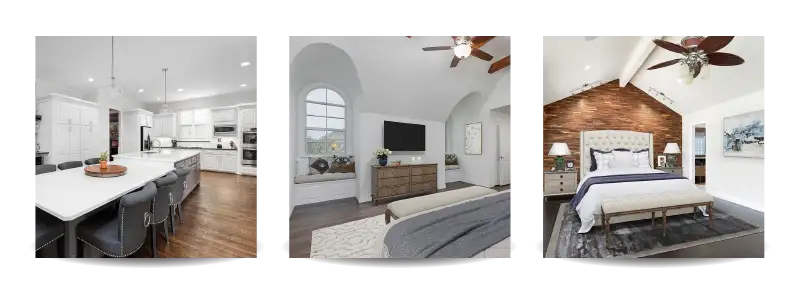 three remodeling photos