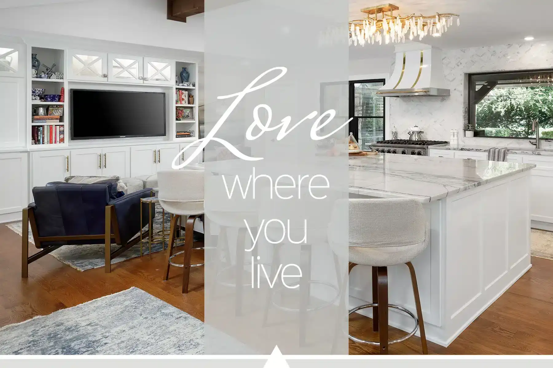 remodeled kitchen with the words 'Love Where You Live'